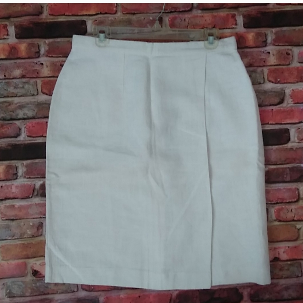 JRT Linen A-Line Cream Color Skirt